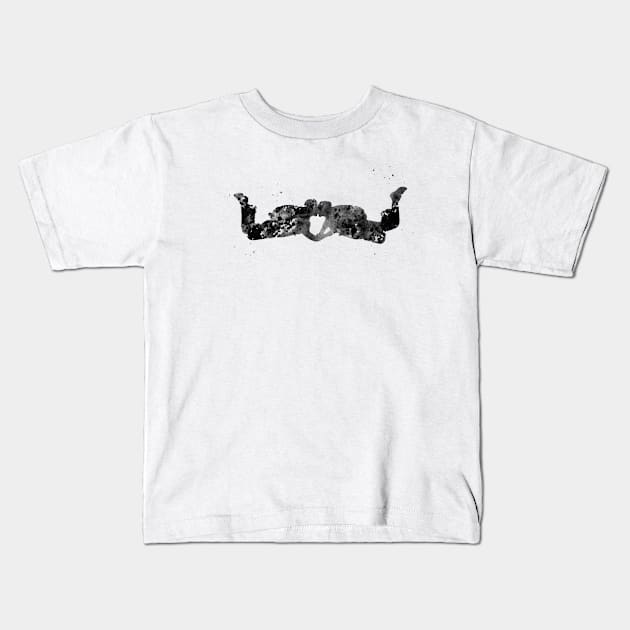 Couple Skydiver Kids T-Shirt by erzebeth